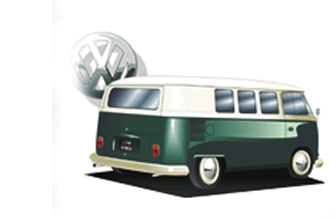 VW Splitscreen Camper Van (rear view)